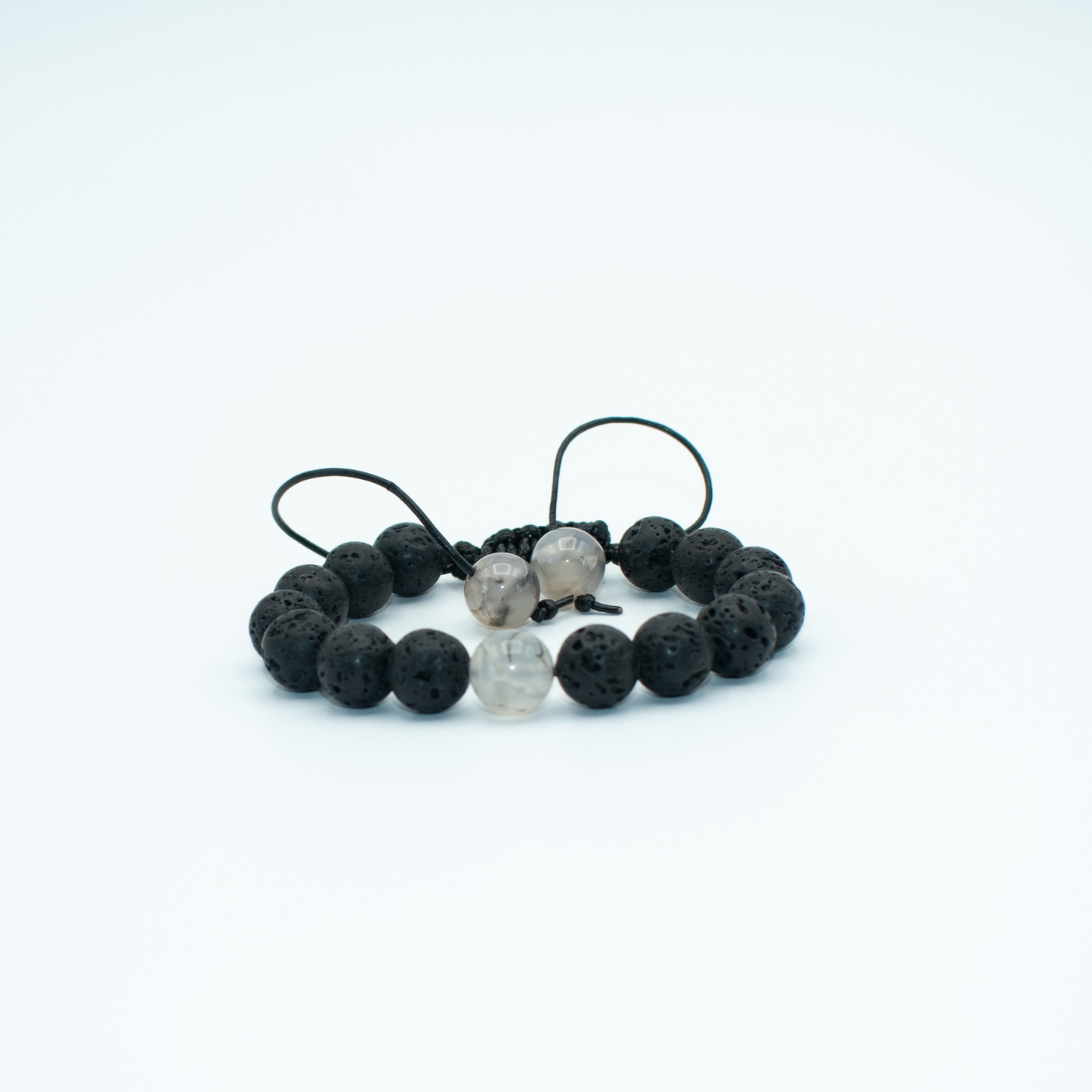 Lava Stone and Dragon Vein Adjustable Bracelet