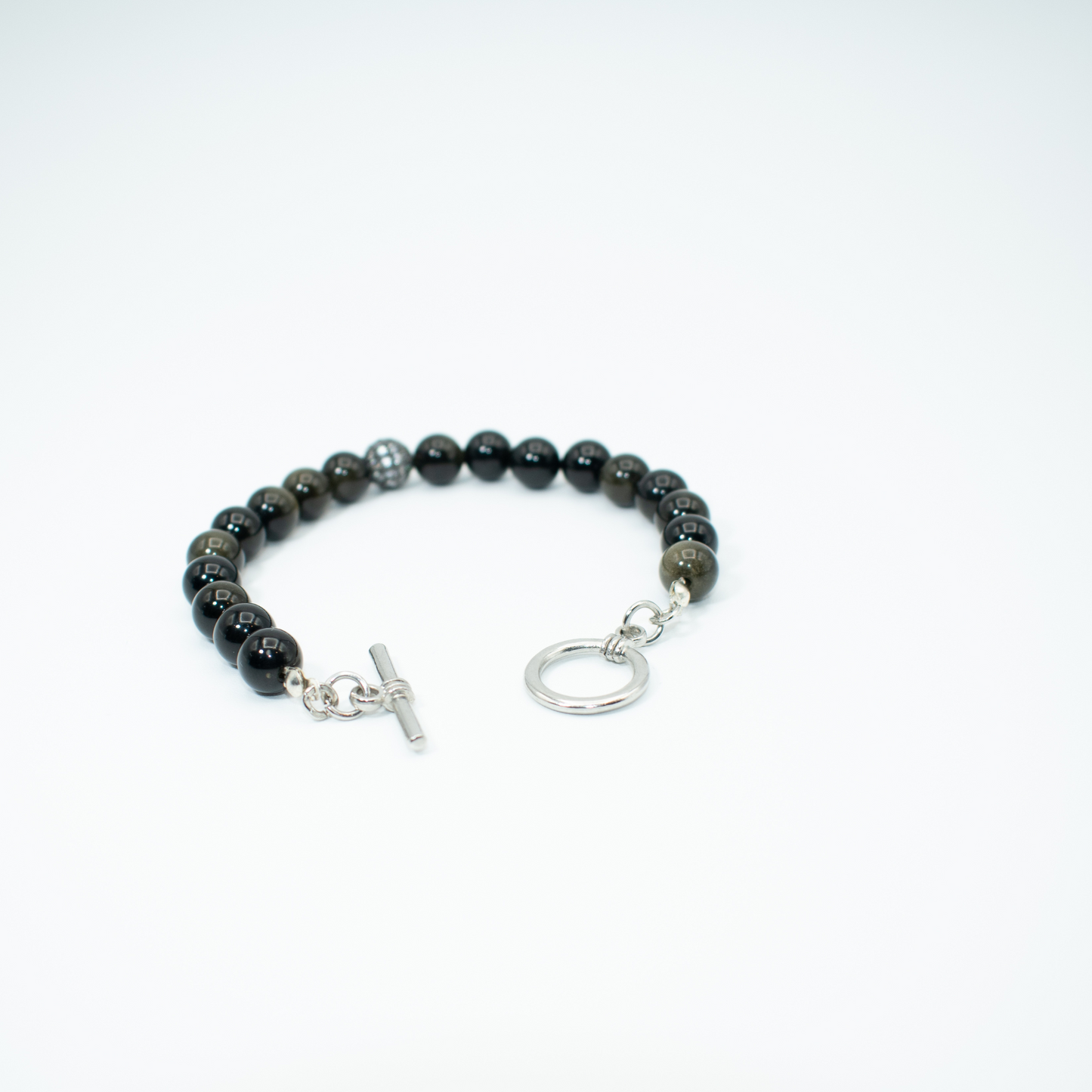 Golden Obsidian Toggle Clasp Bracelet