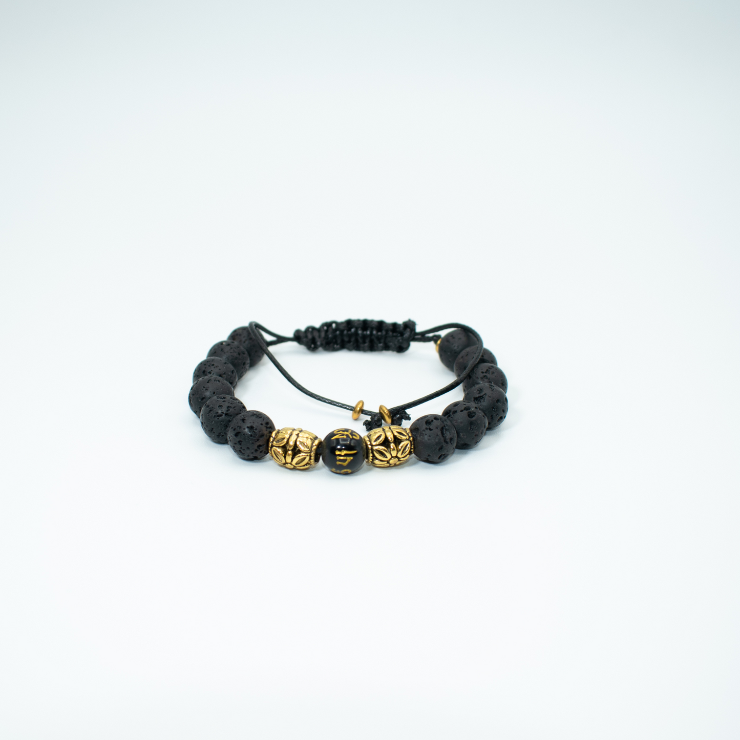 Black Lava Stone Adjustable Bracelet