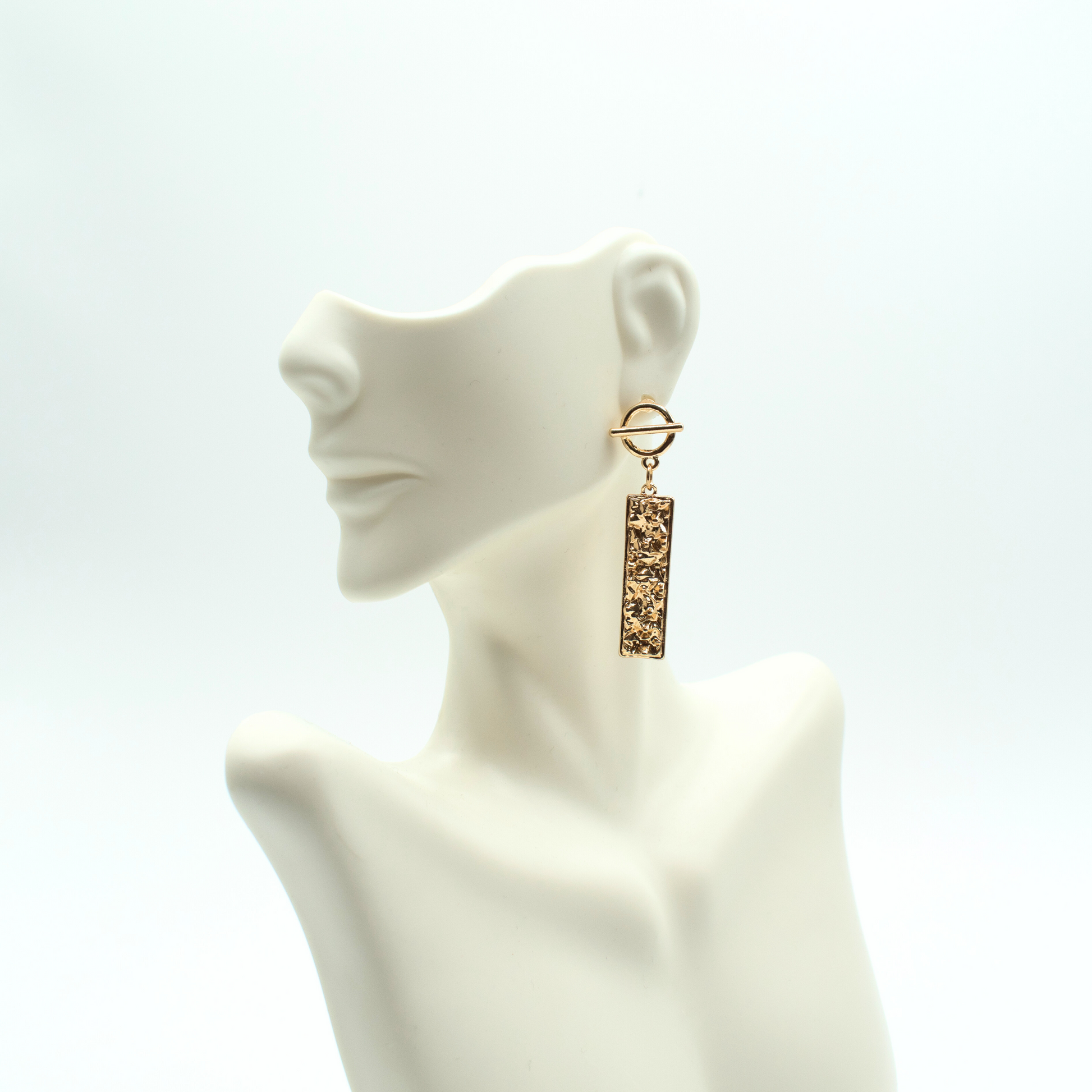 Complete your outfit with our chic gold finish earrings, ideal for pierced ears. These imported pieces are 2 inches in size, light as a feather at 0.4 oz, and lead compliant.