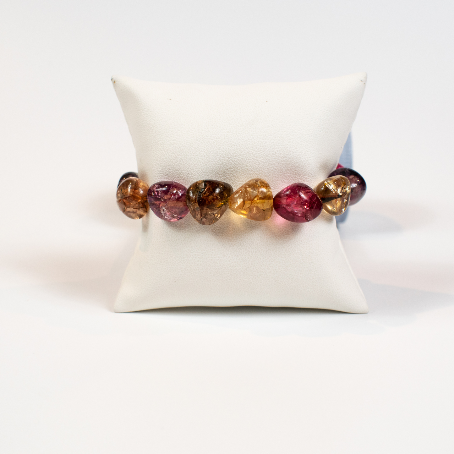 Multi Color Agate Stretch Beaded Bracelet