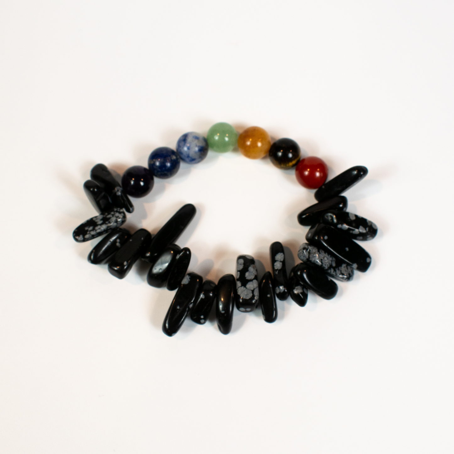 Multicolor Stretch Beaded Chakra Bracelet