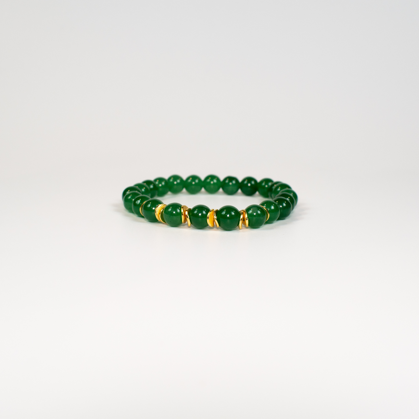 Green Jade Beaded Stretch Bracelet