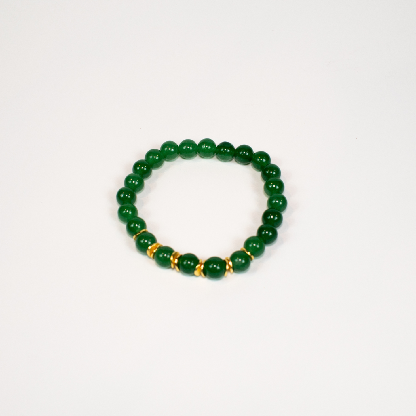 Green Jade Beaded Stretch Bracelet