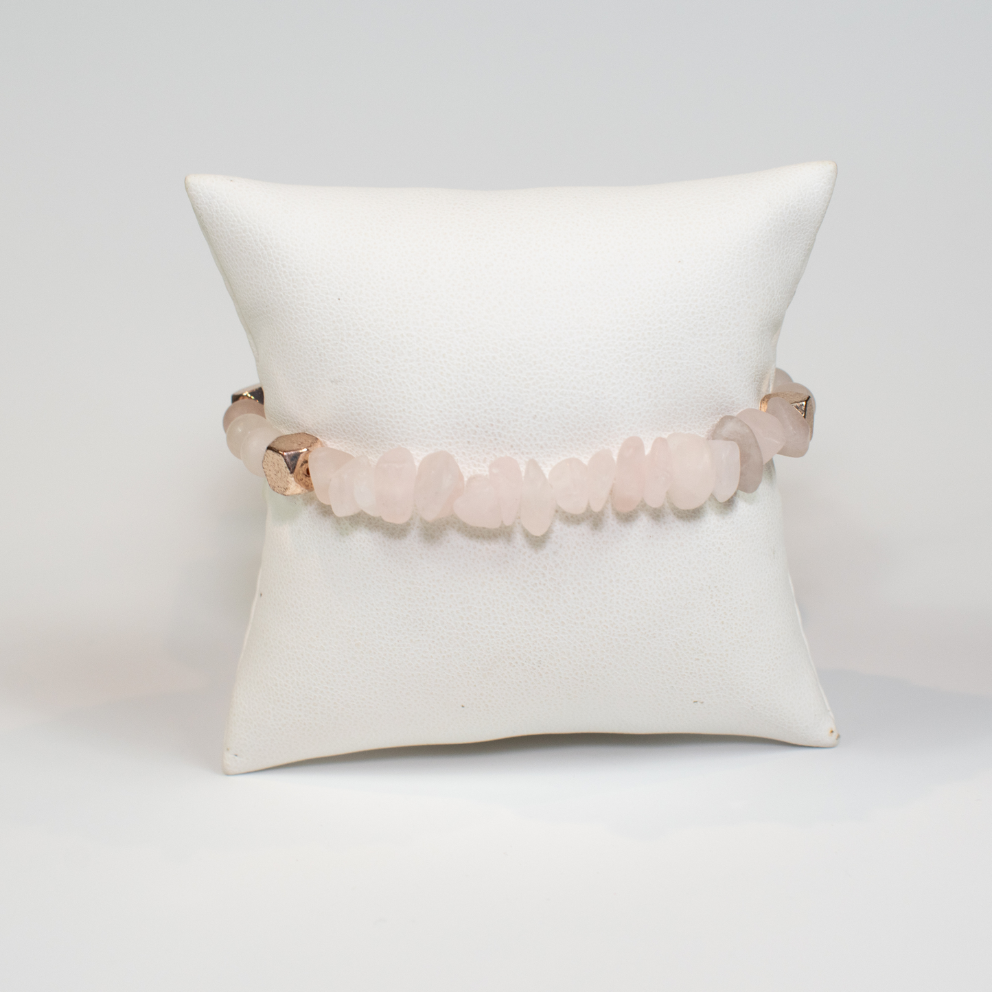 Pink Rose Quartz Stretch Beaded Bracelet