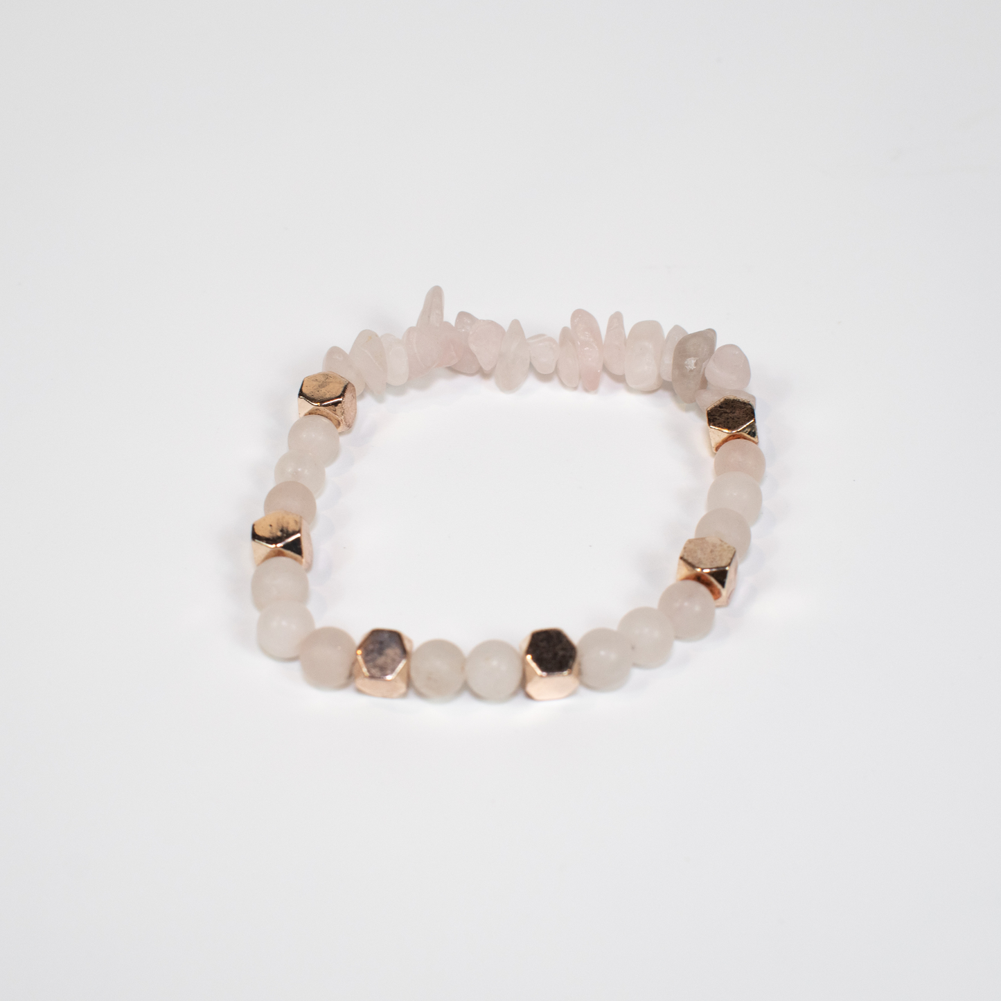 Pink Rose Quartz Stretch Beaded Bracelet