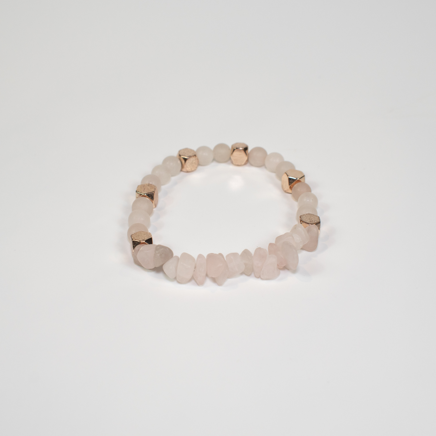 Pink Rose Quartz Stretch Beaded Bracelet