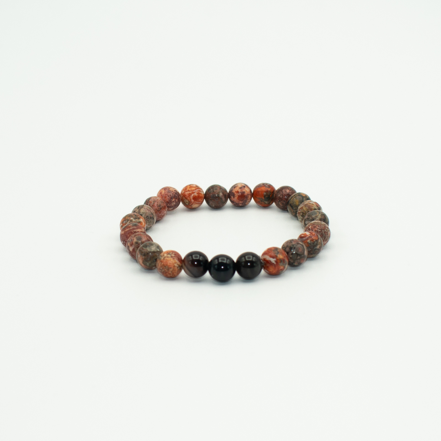 Brown Leopard Skin Jasper Stretch Beaded Bracelet