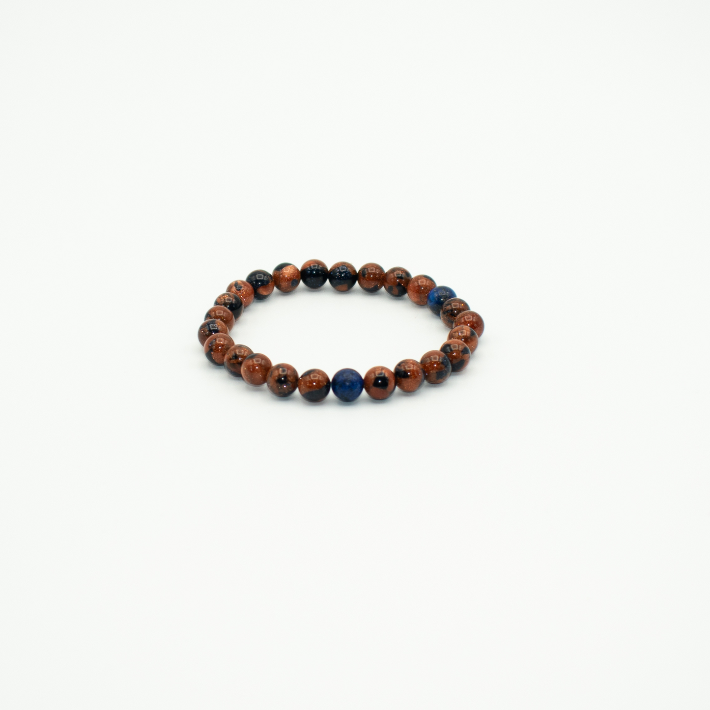 Blue Sodalite and Brown Goldstone Bracelet