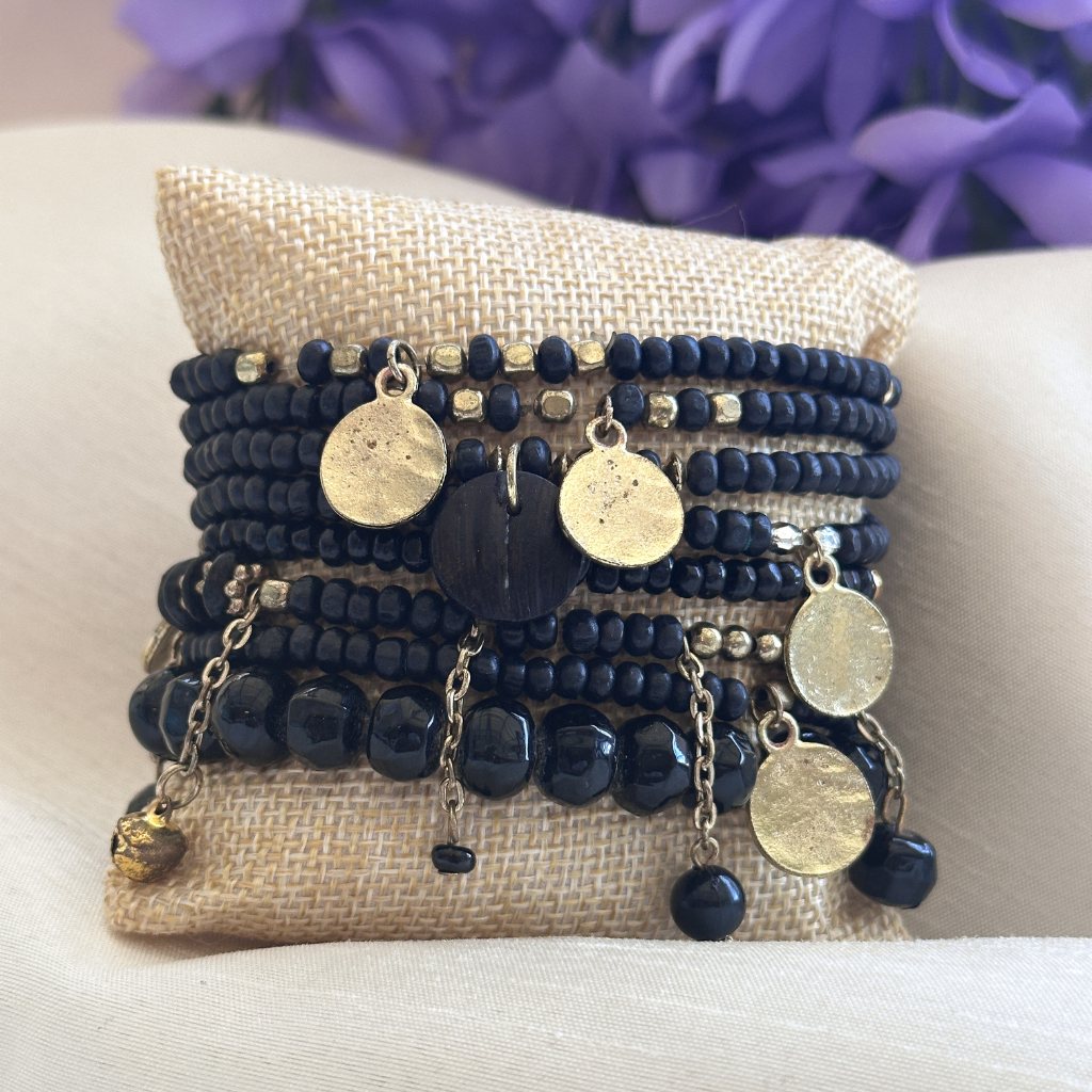 8 Stack Multilayered Stretch Beaded Bohemian Bracelet