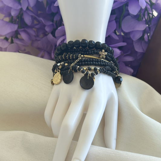 8 Stack Multilayered Stretch Beaded Bohemian Bracelet