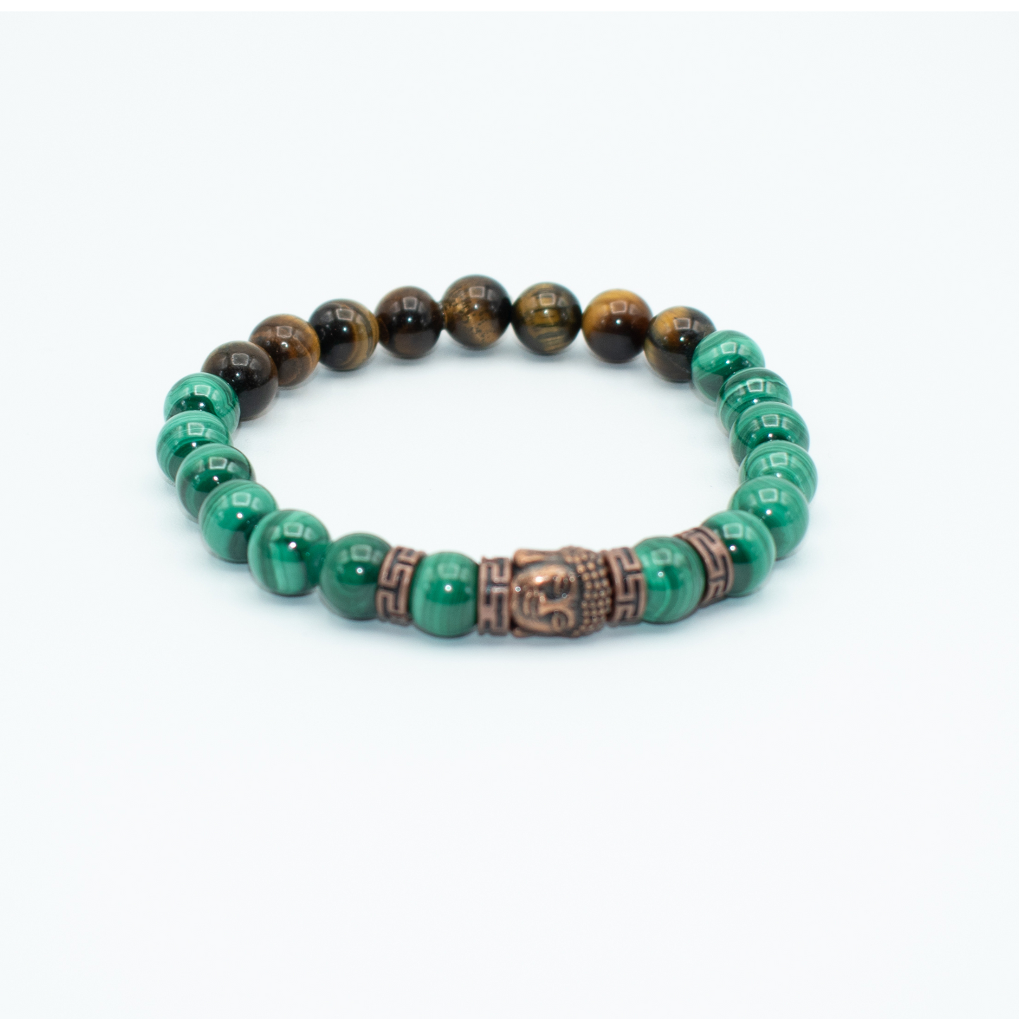 Malachite and Tiger Eye Stone Stretch Bracelet (Set of 2)