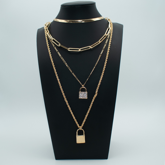 Locked In Layered Necklace